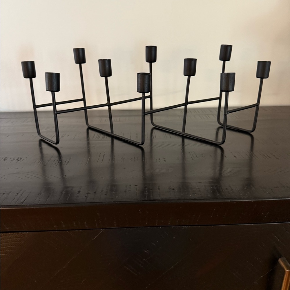 Modern Black Metal Candle Holders